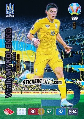 Sticker Vitaliy Mykolenko - UEFA Euro 2020 Preview. Adrenalyn XL - Panini
