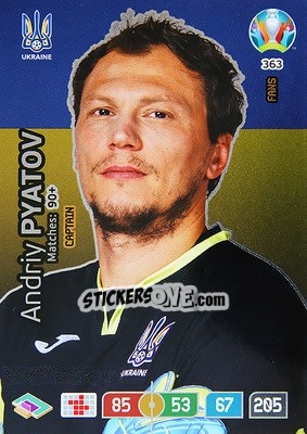 Sticker Andriy Pyatov - UEFA Euro 2020 Preview. Adrenalyn XL n. 363 - Panini