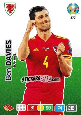 Sticker Ben Davies - UEFA Euro 2020 Preview. Adrenalyn XL - Panini