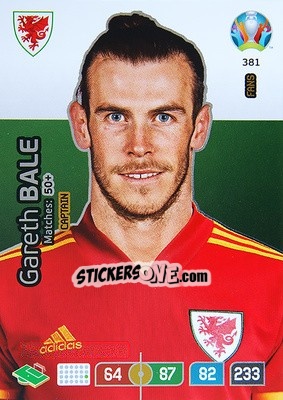 Sticker Gareth Bale - UEFA Euro 2020 Preview. Adrenalyn XL n. 381 - Panini