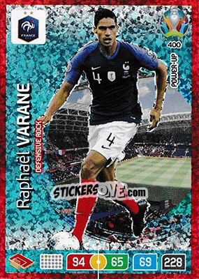 Sticker Raphaël Varane - UEFA Euro 2020 Preview. Adrenalyn XL n. 400 - Panini