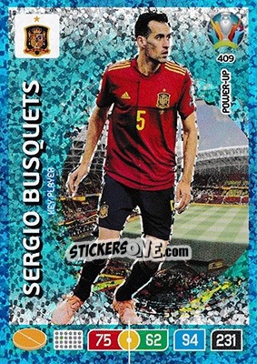 Sticker Sergio Busquets - UEFA Euro 2020 Preview. Adrenalyn XL n. 409 - Panini