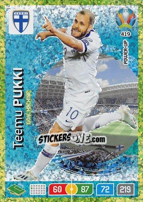 Sticker Teemu Pukki - UEFA Euro 2020 Preview. Adrenalyn XL n. 419 - Panini