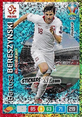 Sticker Bartosz Bereszyński - UEFA Euro 2020 Preview. Adrenalyn XL n. 429 - Panini