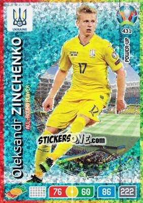 Sticker Oleksandr Zinchenko - UEFA Euro 2020 Preview. Adrenalyn XL n. 431 - Panini