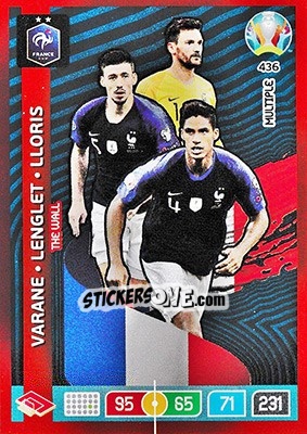 Cromo Raphaël Varane / Clément Lenglet / Hugo Lloris - UEFA Euro 2020 Preview. Adrenalyn XL - Panini