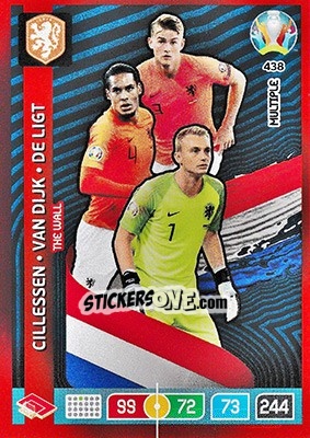 Sticker Jasper Cillessen / Virgil van Dijk / Matthijs de Ligt - UEFA Euro 2020 Preview. Adrenalyn XL n. 438 - Panini