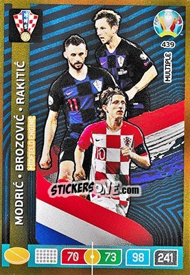 Sticker Luka Modric / Marcelo Brozovic / Ivan Rakitic - UEFA Euro 2020 Preview. Adrenalyn XL n. 439 - Panini
