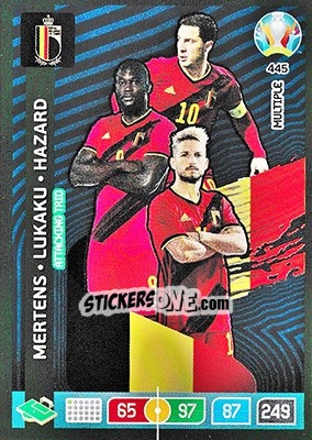 Sticker Dries Mertens / Romelu Lukaku / Eden Hazard - UEFA Euro 2020 Preview. Adrenalyn XL n. 445 - Panini