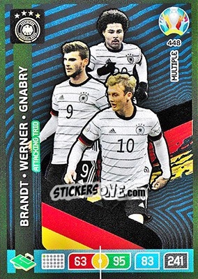 Sticker Julian Brandt / Timo Werner / Serge Gnabry - UEFA Euro 2020 Preview. Adrenalyn XL n. 448 - Panini