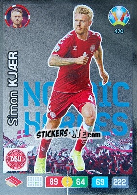 Sticker Simon Kjaer - UEFA Euro 2020 Preview. Adrenalyn XL - Panini