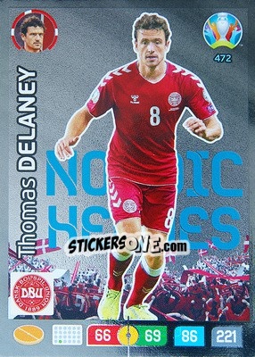 Sticker Thomas Delaney - UEFA Euro 2020 Preview. Adrenalyn XL - Panini