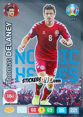 Sticker Thomas Delaney - UEFA Euro 2020 Preview. Adrenalyn XL n. 472 - Panini