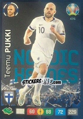 Sticker Teemu Pukki - UEFA Euro 2020 Preview. Adrenalyn XL n. 476 - Panini