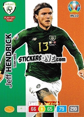 Sticker Jeff Hendrick - UEFA Euro 2020 Preview. Adrenalyn XL - Panini