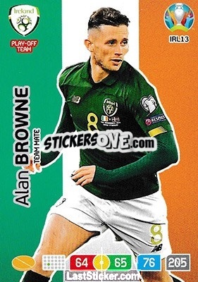 Cromo Alan Browne - UEFA Euro 2020 Preview. Adrenalyn XL n. IRL13 - Panini