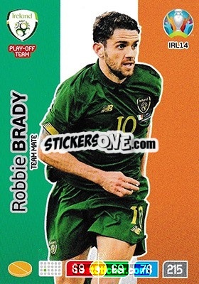 Sticker Robbie Brady - UEFA Euro 2020 Preview. Adrenalyn XL n. IRL14 - Panini