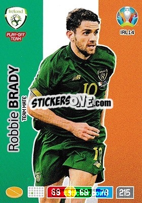 Figurina Robbie Brady - UEFA Euro 2020 Preview. Adrenalyn XL - Panini