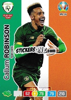 Sticker Callum Robinson - UEFA Euro 2020 Preview. Adrenalyn XL n. IRL16 - Panini