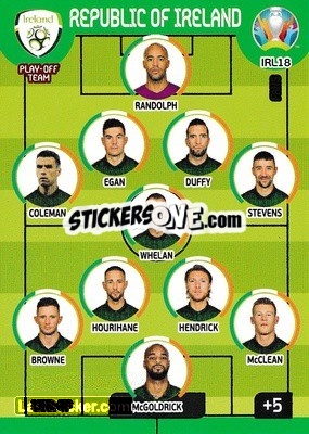 Sticker Line-Up - UEFA Euro 2020 Preview. Adrenalyn XL n. IRL18 - Panini