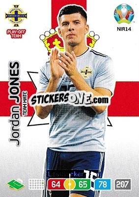 Sticker Jordan Jones - UEFA Euro 2020 Preview. Adrenalyn XL n. NIR14 - Panini