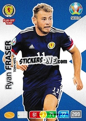 Sticker Ryan Fraser - UEFA Euro 2020 Preview. Adrenalyn XL - Panini