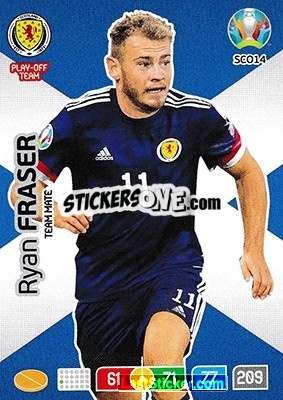 Sticker Ryan Fraser - UEFA Euro 2020 Preview. Adrenalyn XL n. SCO14 - Panini