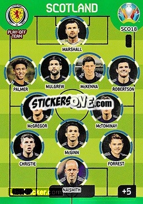 Sticker Line-Up - UEFA Euro 2020 Preview. Adrenalyn XL n. SCO18 - Panini