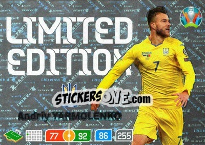 Sticker Andriy Yarmolenko - UEFA Euro 2020 Preview. Adrenalyn XL - Panini
