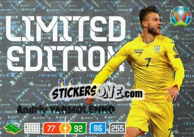 Cromo Andriy Yarmolenko - UEFA Euro 2020 Preview. Adrenalyn XL - Panini