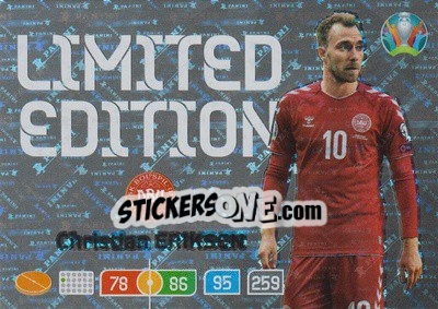 Cromo Christian Eriksen - UEFA Euro 2020 Preview. Adrenalyn XL - Panini