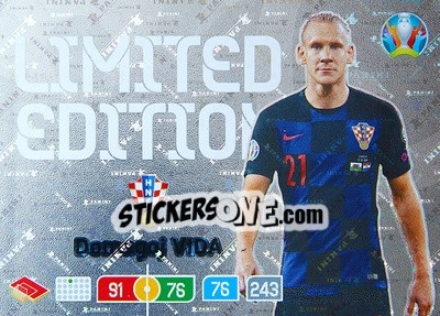 Sticker Domagoj Vida - UEFA Euro 2020 Preview. Adrenalyn XL n. LE-DV - Panini