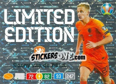 Figurina Donny van de Beek - UEFA Euro 2020 Preview. Adrenalyn XL - Panini