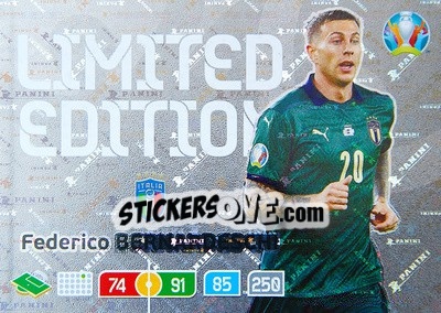 Figurina Federico Bernardeschi - UEFA Euro 2020 Preview. Adrenalyn XL - Panini