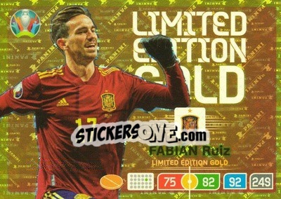 Sticker Fabian Ruiz - UEFA Euro 2020 Preview. Adrenalyn XL - Panini