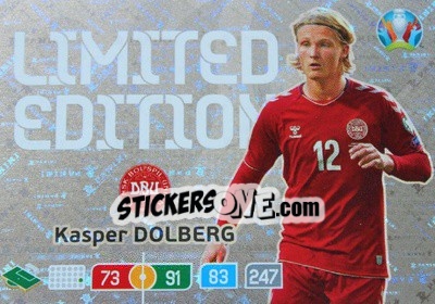 Sticker Kasper Dolberg - UEFA Euro 2020 Preview. Adrenalyn XL - Panini