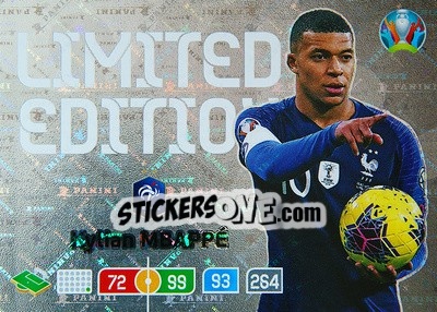 Sticker Kylian Mbappé - UEFA Euro 2020 Preview. Adrenalyn XL n. LE-KM - Panini
