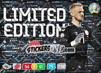 Sticker Kasper Schmeichel - UEFA Euro 2020 Preview. Adrenalyn XL n. LE-KS - Panini