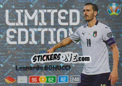 Figurina Leonardo Bonucci - UEFA Euro 2020 Preview. Adrenalyn XL - Panini