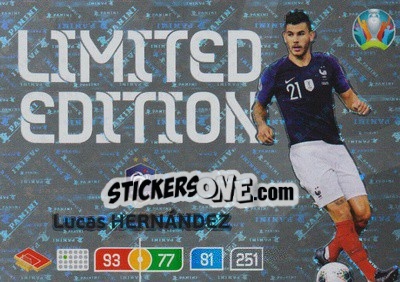 Figurina Lucas Hernández - UEFA Euro 2020 Preview. Adrenalyn XL - Panini