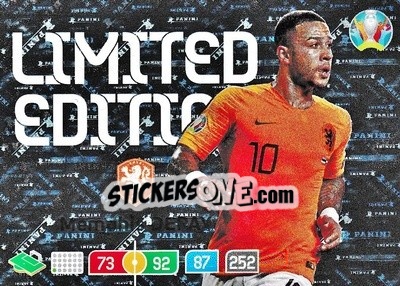 Sticker Memphis Depay - UEFA Euro 2020 Preview. Adrenalyn XL - Panini