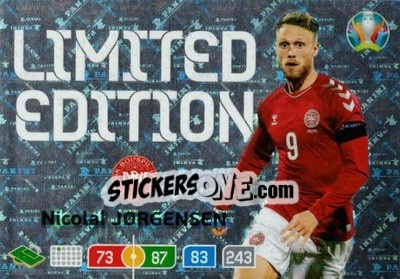 Sticker Nicolai Jørgensen - UEFA Euro 2020 Preview. Adrenalyn XL - Panini