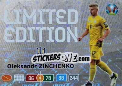 Sticker Oleksandr Zinchenko - UEFA Euro 2020 Preview. Adrenalyn XL - Panini