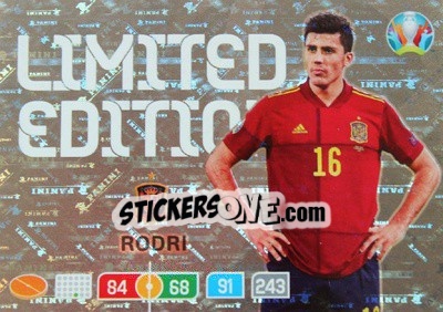 Sticker Rodri - UEFA Euro 2020 Preview. Adrenalyn XL - Panini