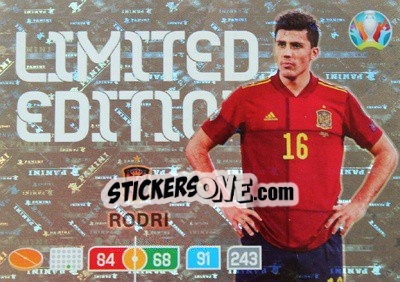 Sticker Rodri - UEFA Euro 2020 Preview. Adrenalyn XL n. LE-R - Panini