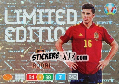 Figurina Rodri - UEFA Euro 2020 Preview. Adrenalyn XL - Panini