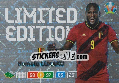 Figurina Romelu Lukaku - UEFA Euro 2020 Preview. Adrenalyn XL - Panini