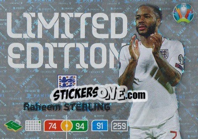 Sticker Raheem Sterling - UEFA Euro 2020 Preview. Adrenalyn XL n. LE-RS - Panini