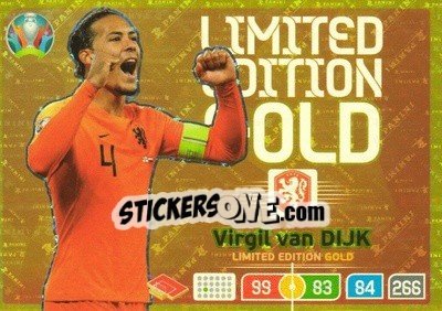 Sticker Virgil van Dijk - UEFA Euro 2020 Preview. Adrenalyn XL - Panini