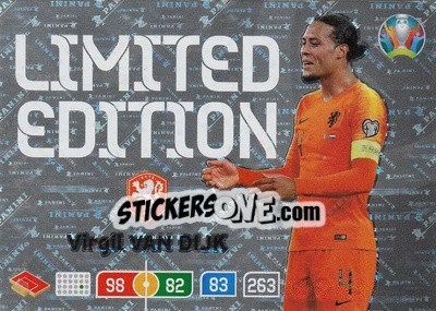 Sticker Virgil van Dijk - UEFA Euro 2020 Preview. Adrenalyn XL - Panini